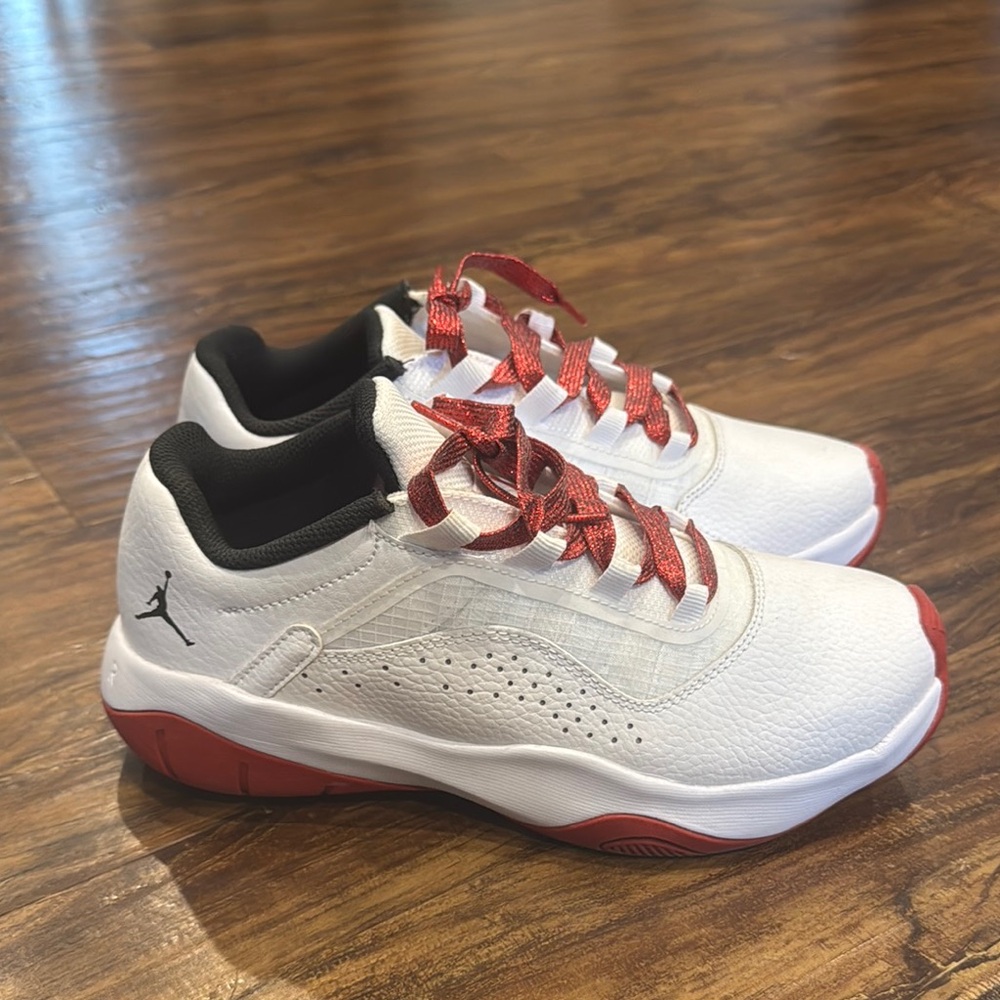 Air Jordan White Sneakers with Red Details